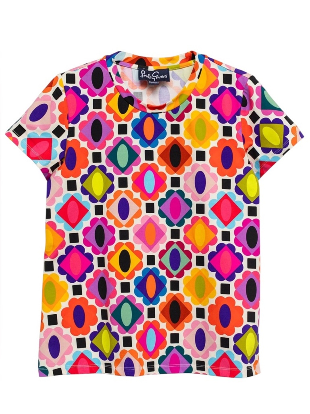Lesley Evers Maisie Gems Print Cotton Tee Size Medium